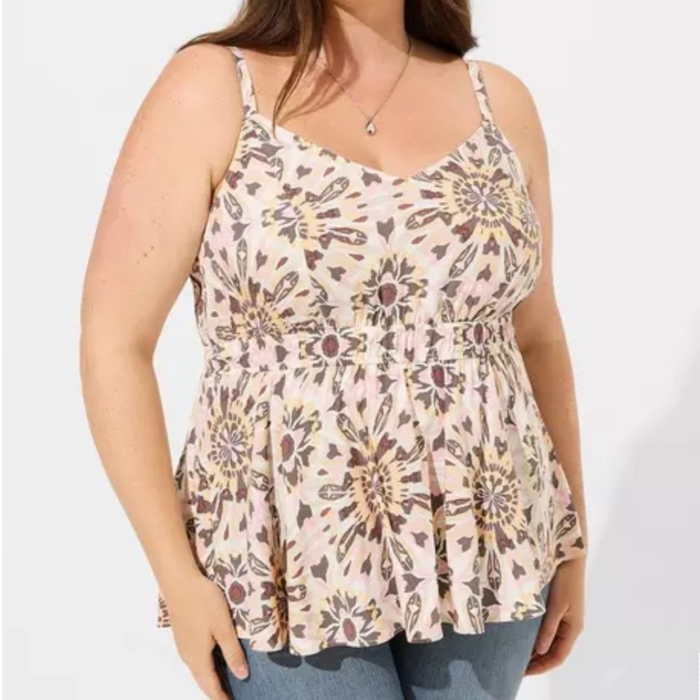 Torrid Babydoll Challis Tank Top - Picture 2 of 5